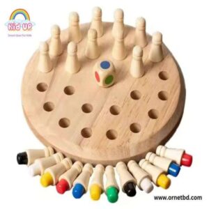 Memory Chess Game for kids – wooden memory matching board game with colorful pegs