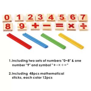 Mathematical intelligence stick set – colorful counting sticks and number blocks for kids learning math