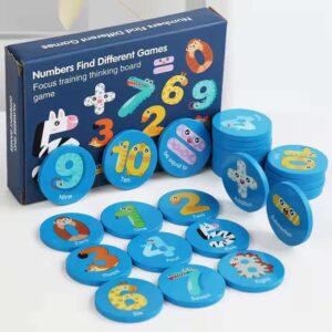 Numbers find different game for kids – educational number recognition and matching puzzle toy